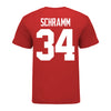 Ohio State Buckeyes Brennen Schramm #34 Student Athlete Football T-Shirt - In Scarlet - Back View