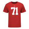 Ohio State Buckeyes Josh Simmons #71 Student Athlete Football T-Shirt - In Scarlet - Front View