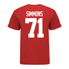 Ohio State Buckeyes Josh Simmons #71 Student Athlete Football T-Shirt - In Scarlet - Back View