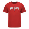 Ohio State Buckeyes Men's Hockey Student Athlete #9 Riley Hughes T-Shirt - Front View