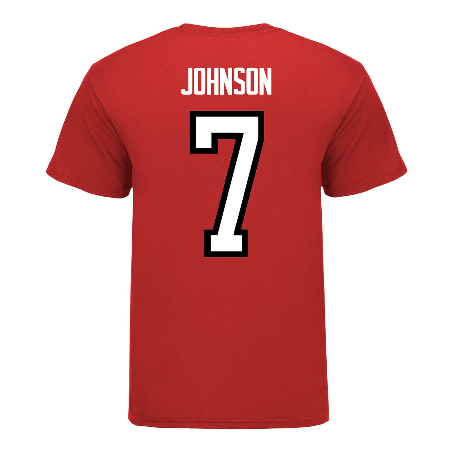 Ohio State Buckeyes Men's Hockey Student Athlete #7 Brent Johnson T-Shirt - Back View