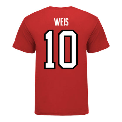 Ohio State Buckeyes Men's Hockey Student Athlete #10 Thomas Weis T-Shirt - Back View