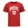 Ohio State Buckeyes Men's Basketball Student Athlete #10 Jamison Battle T-Shirt - Front View
