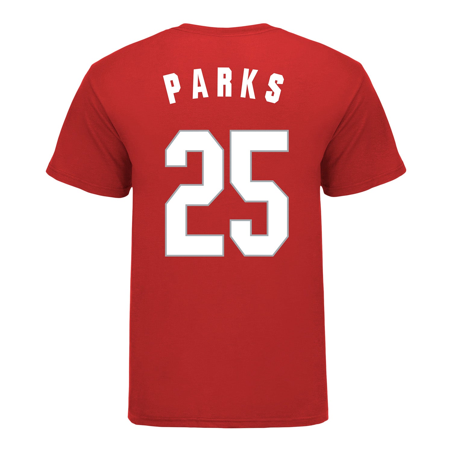 Ohio State Buckeyes Men's Basketball Student Athlete #25 Austin Parks T-Shirt - Back View