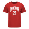 Ohio State Buckeyes Men's Basketball Student Athlete #21 Devin Royal T-Shirt - Front View