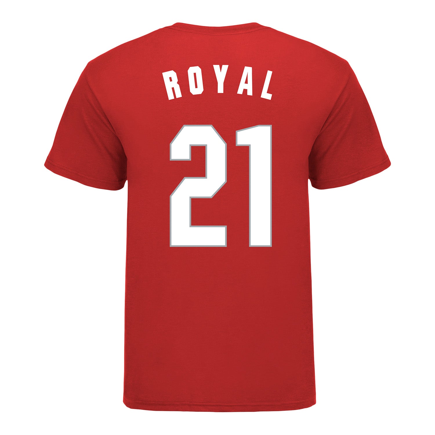 Ohio State Buckeyes Men's Basketball Student Athlete #21 Devin Royal T-Shirt - Back View