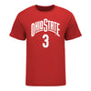 Ohio State Buckeyes Women's Basketball Student Athlete #3 Kennedy Cambridge T-Shirt - Front View