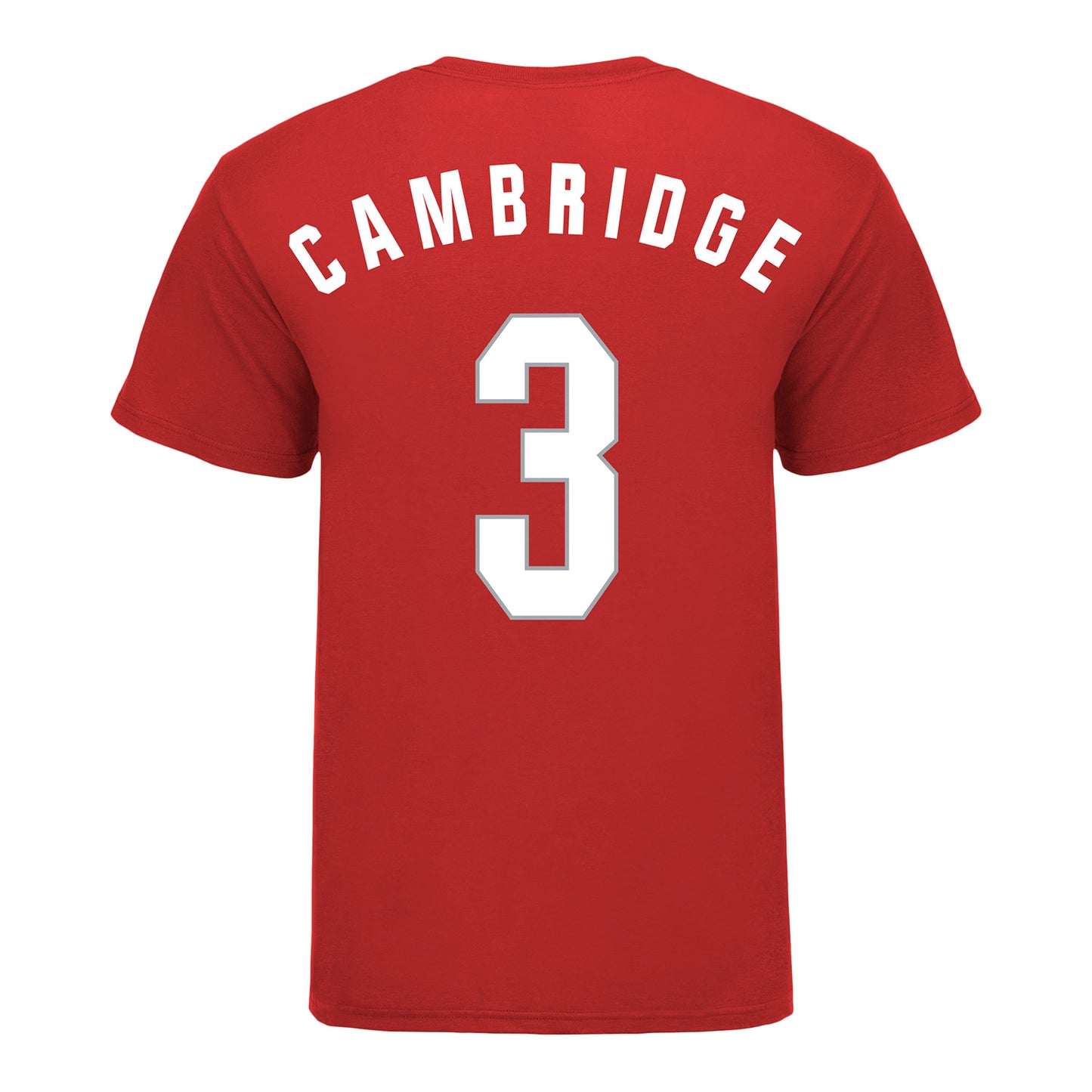 Ohio State Buckeyes Women's Basketball Student Athlete #3 Kennedy Cambridge T-Shirt - Back View