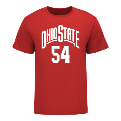 Ohio State Buckeyes Women's Basketball Student Athlete #54 Faith Carson T-Shirt - Front View