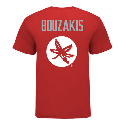 Ohio State Buckeyes Nic Bouzakis Student Athlete Wrestling T-Shirt In Scarlet - Back View