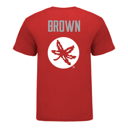 Ohio State Buckeyes Gavin Brown Student Athlete Wrestling T-Shirt In Scarlet - Back View