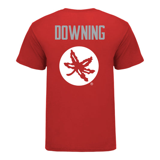 Ohio State Buckeyes Patrick Downing Student Athlete Wrestling T-Shirt In Scarlet - Back View