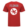 Ohio State Buckeyes Nick Feldman Student Athlete Wrestling T-Shirt In Scarlet - Back View