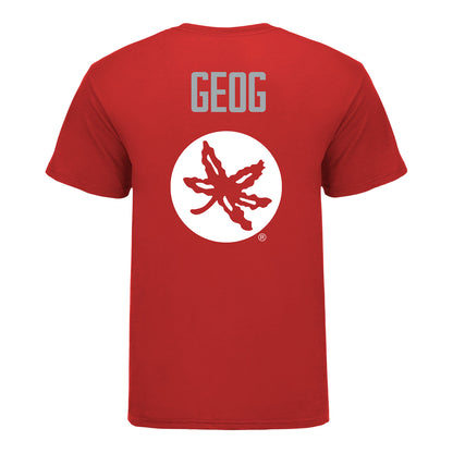 Ohio State Buckeyes Luke Geog Student Athlete Wrestling T-Shirt In Scarlet - Back View