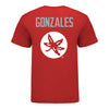 Ohio State Buckeyes Andre Gonzales Student Athlete Wrestling T-Shirt In Scarlet - Back View