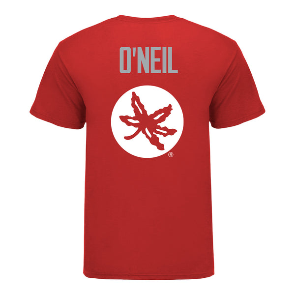 Ohio State Buckeyes Stephen O'Neil Student Athlete Wrestling T-Shirt In Scarlet - Back View
