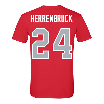 Ohio State Buckeyes Baseball Student Athlete T-Shirt #24 Pierce Herrenbruck - BAck View