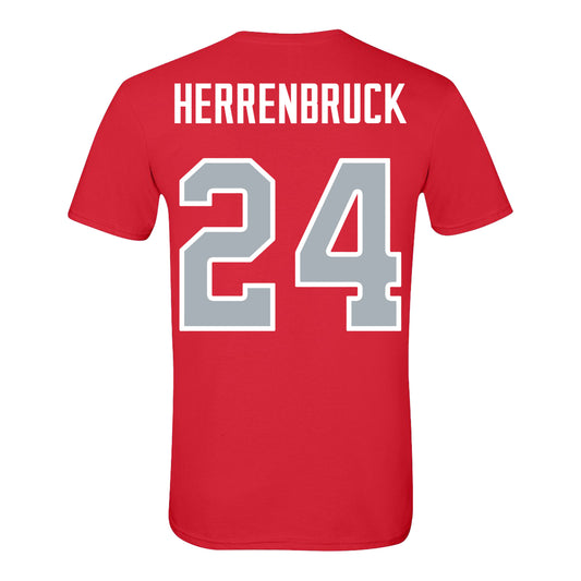 Ohio State Buckeyes Baseball Student Athlete T-Shirt #24 Pierce Herrenbruck - BAck View