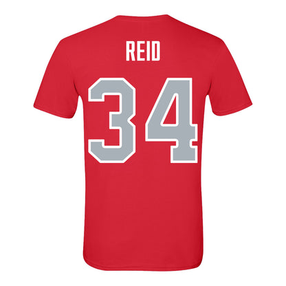 Ohio State Buckeyes Baseball Student Athlete T-Shirt #34 CJ Reid - Back view