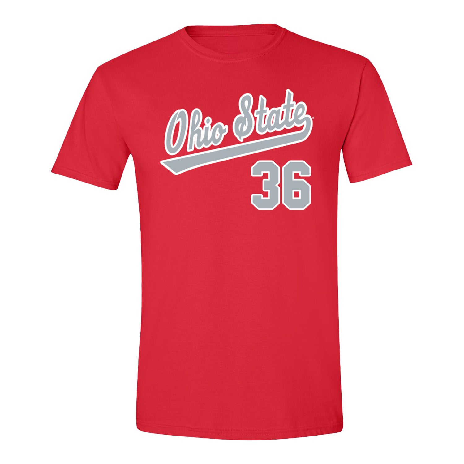 Ohio State Buckeyes Baseball Student Athlete T-Shirt #36 Austin Rose - Front View