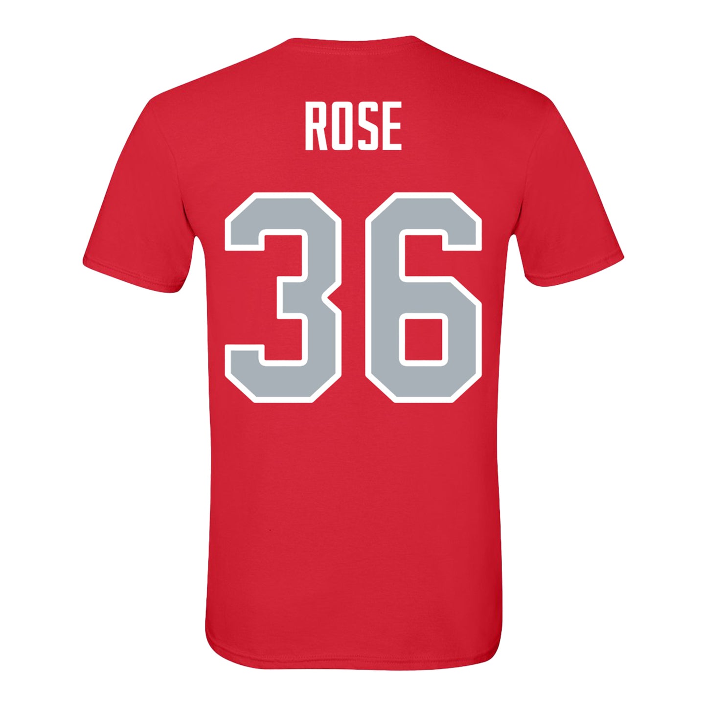 Ohio State Buckeyes Baseball Student Athlete T-Shirt #36 Austin Rose - Back view