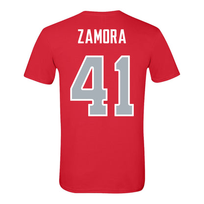 Ohio State Buckeyes Baseball Student Athlete T-Shirt #41 Ryan Zamora - Back View