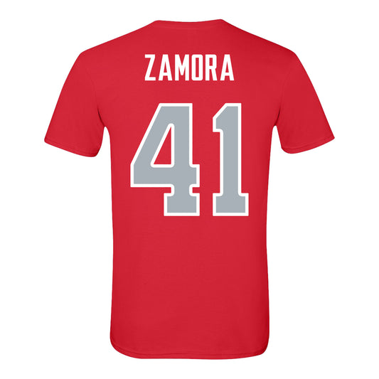 Ohio State Buckeyes Baseball Student Athlete T-Shirt #41 Ryan Zamora - Back View
