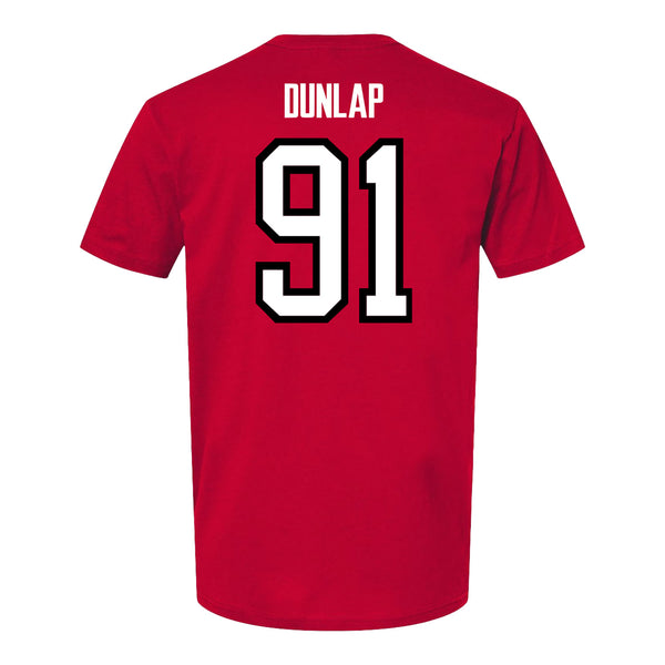 Ohio State Buckeyes Men's Hockey Student Athlete #91 Jake Dunlap T-Shirt - Back View