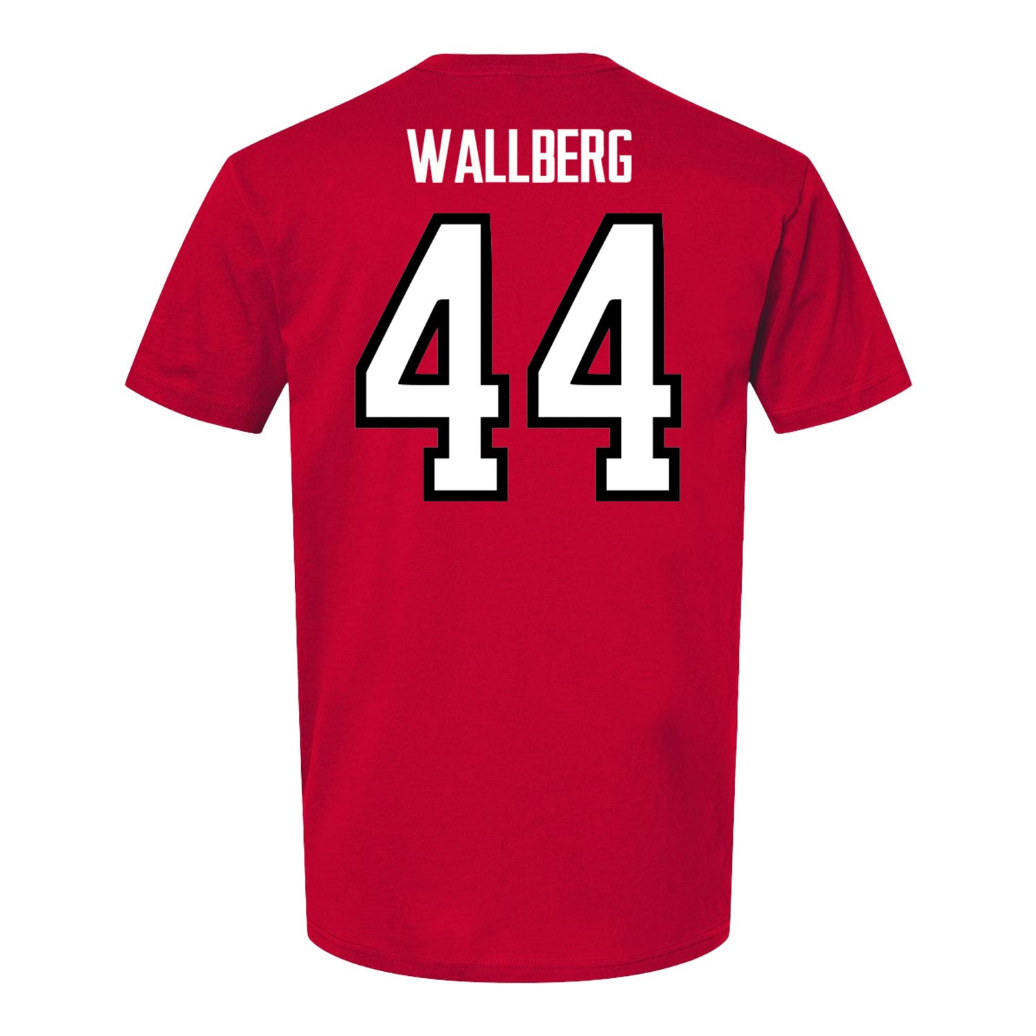 Ohio State Buckeyes Men's Hockey Student Athlete #44 Theo Wallberg T-Shirt - Back View