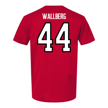 Ohio State Buckeyes Men's Hockey Student Athlete #44 Theo Wallberg T-Shirt - Back View