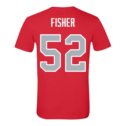 Ohio State Buckeyes Baseball Student Athlete T-Shirt #52 Jude Fisher - Back View