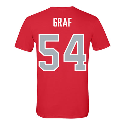 Ohio State Buckeyes Baseball Student Athlete T-Shirt #54 Owen Graf - Back View