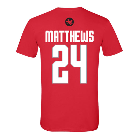 Ohio State Buckeyes Men's Lacrosse Student Athlete #24 Gannon Matthews - Back View