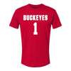 Ohio State Buckeyes Women's Lacrosse Student Athlete #1 Delaney Harlan T-Shirt - Front View