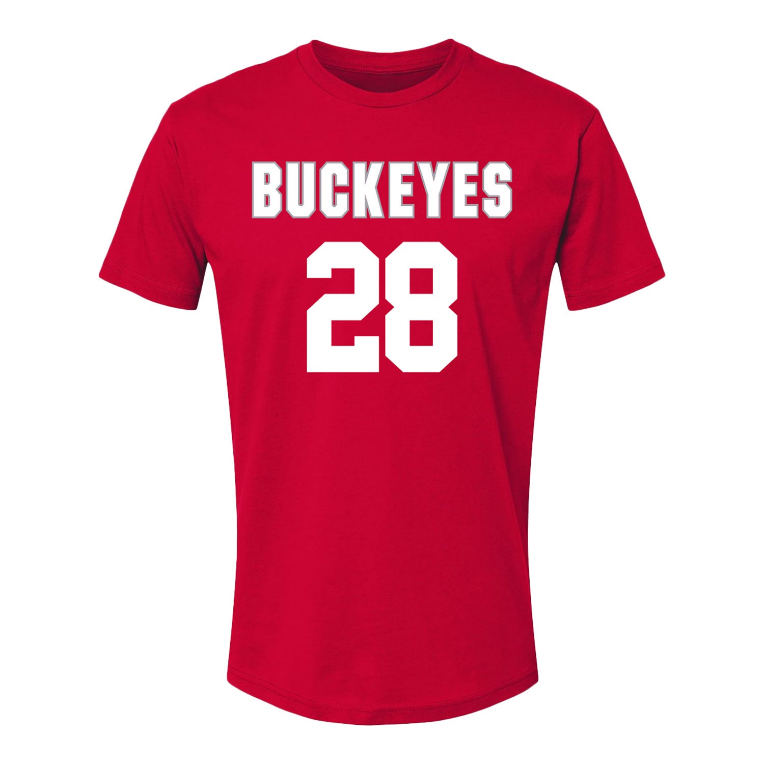 Ohio State Buckeyes Women's Lacrosse Student Athlete #28 Lexie Kupka T-Shirt - Front View