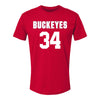 Ohio State Buckeyes Women's Lacrosse Student Athlete #34 Audrey Schoemer T-Shirt - Front View