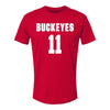 Ohio State Buckeyes Women's Lacrosse Student Athlete #11 Gracie Shoup T-Shirt - Front View