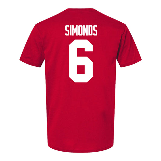 Ohio State Buckeyes Women's Lacrosse Student Athlete #6 Maeve Simonds T-Shirt - Back View