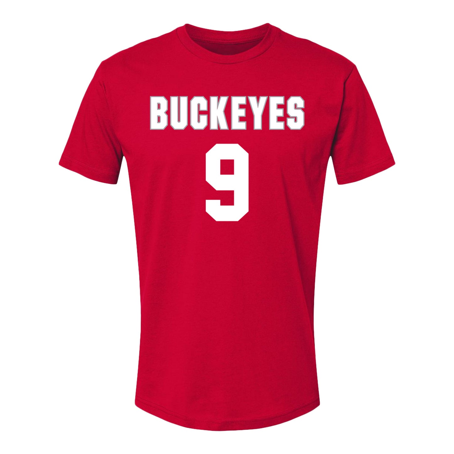 Ohio State Buckeyes Women's Lacrosse Student Athlete #9 Kampbell Stone T-Shirt - Front View