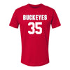 Ohio State Buckeyes Women's Lacrosse Student Athlete #35 Ella Wright T-Shirt - Front View