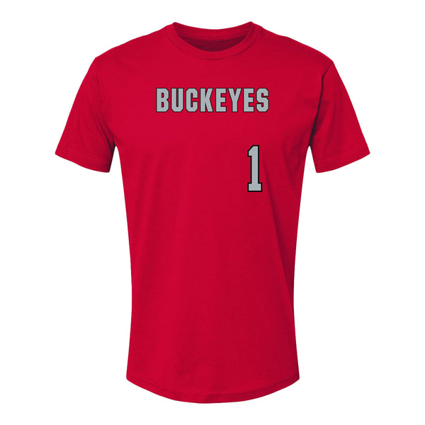 Ohio State Buckeyes Softball Student Athlete T-Shirt #1 Lottie Landmesser - Front View