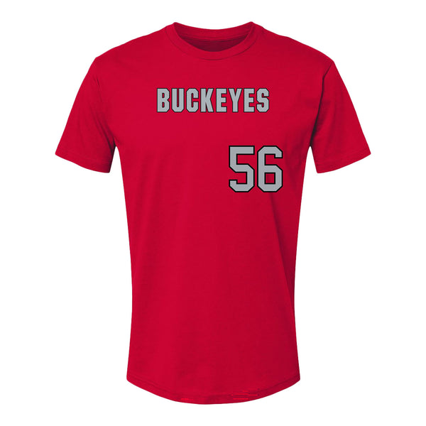 Ohio State Buckeyes Softball Student Athlete T-Shirt #56 Emily Ruck - Front View