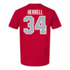 Ohio State Buckeyes Baseball Student Athlete T-Shirt #34 Chase Herrell - Back View