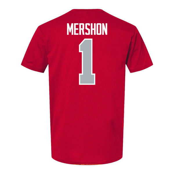 Ohio State Buckeyes Baseball Student Athlete T-Shirt #1 Joseph Mershon - Back View