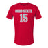 Ohio State Buckeyes Men's Soccer Student Athlete T-Shirt #15 Ashton Bilow - Front View