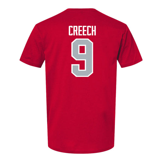 Ohio State Buckeyes Men's Soccer Student Athlete T-Shirt #9 Tanner Creech - Back View