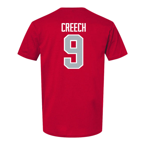 Ohio State Buckeyes Men's Soccer Student Athlete T-Shirt #9 Tanner Creech - Back View