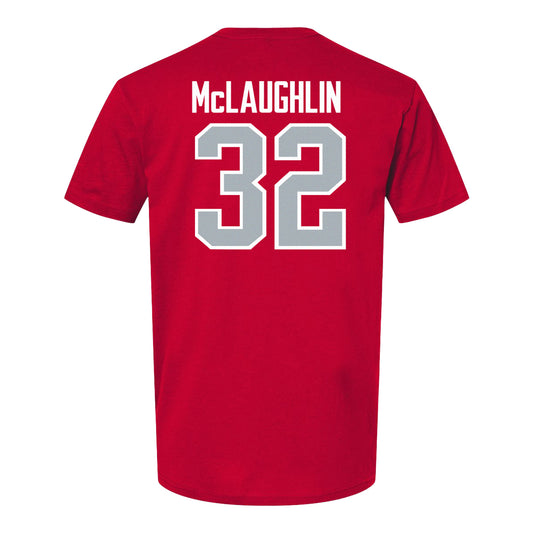 Ohio State Buckeyes Men's Soccer Student Athlete T-Shirt #32 Patrick McLaughlin - Back View