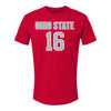 Ohio State Buckeyes Men's Soccer Student Athlete T-Shirt #16 Anthony Samways - Front View