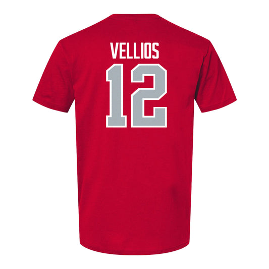 Ohio State Buckeyes Men's Soccer Student Athlete T-Shirt #12 Deylen Vellios - Back View